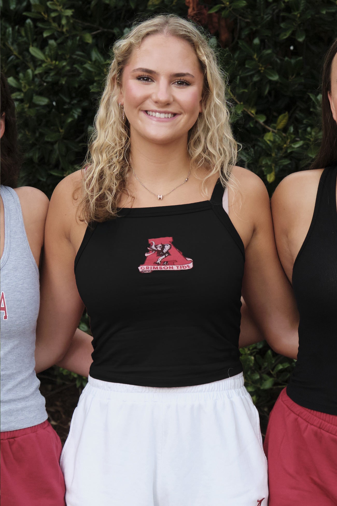 Vintage Logo Cloud Knit Spaghetti Tank in Black