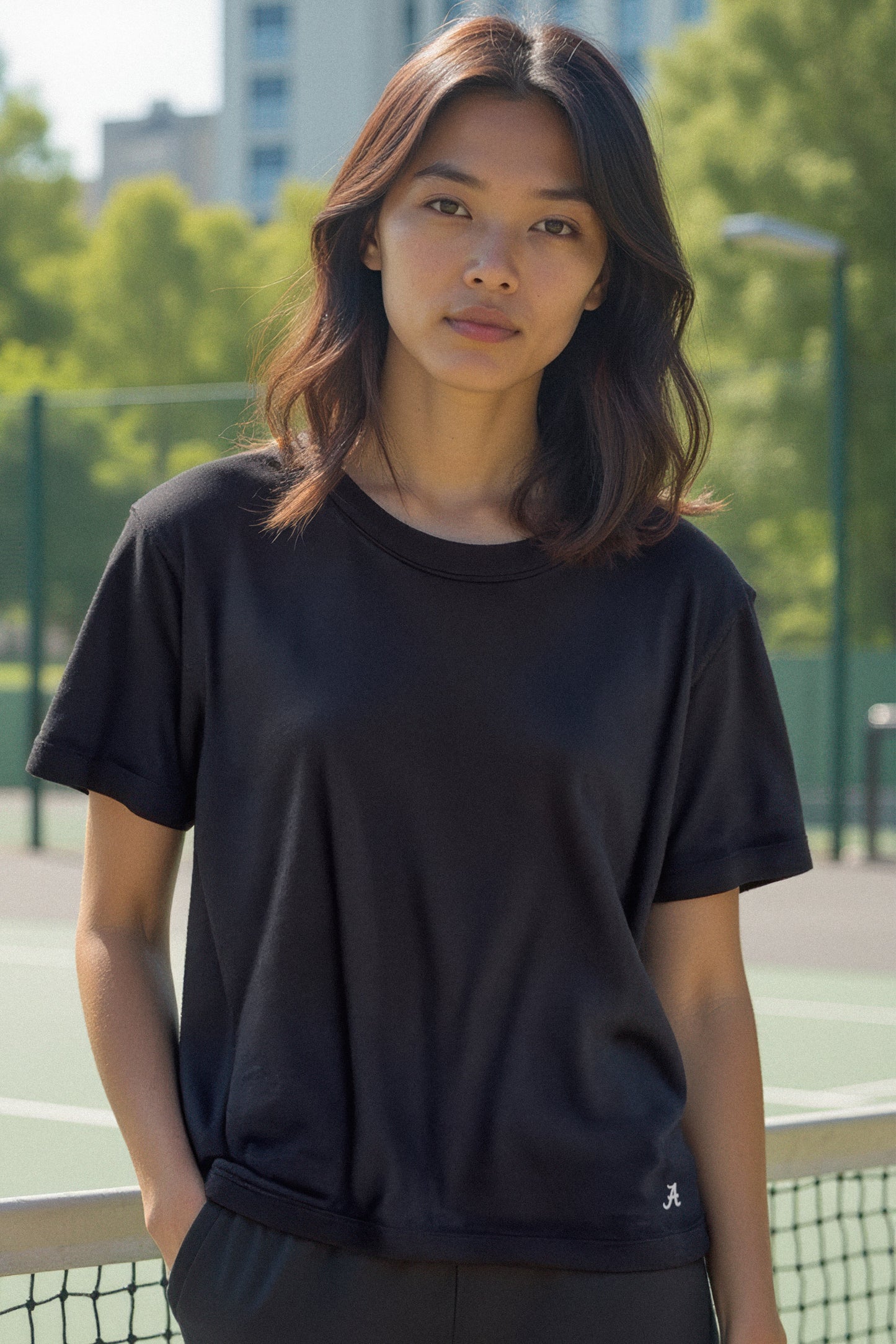 Mini Logo Butter Soft Classic Boxy Tee in Black