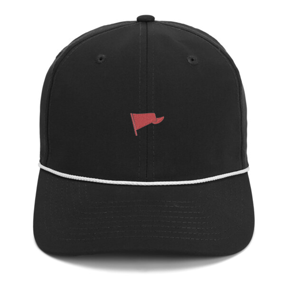 Casquette à Corde Pennant | Noir et cramoisi