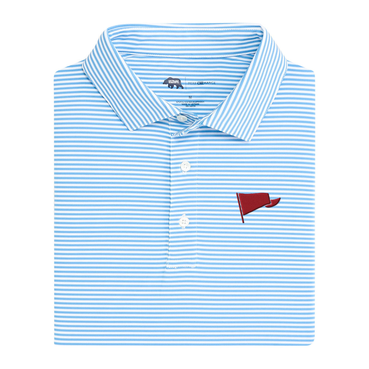 Yea! Alabama Pennant Echo Stripe Performance Polo - Sky
