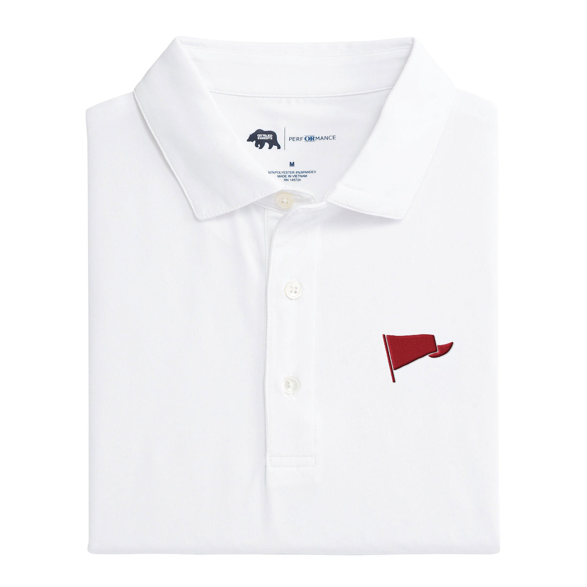 Yea! Alabama Pennant Solid Performance Polo - White