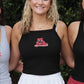 Vintage Logo Cloud Knit Spaghetti Tank in Black