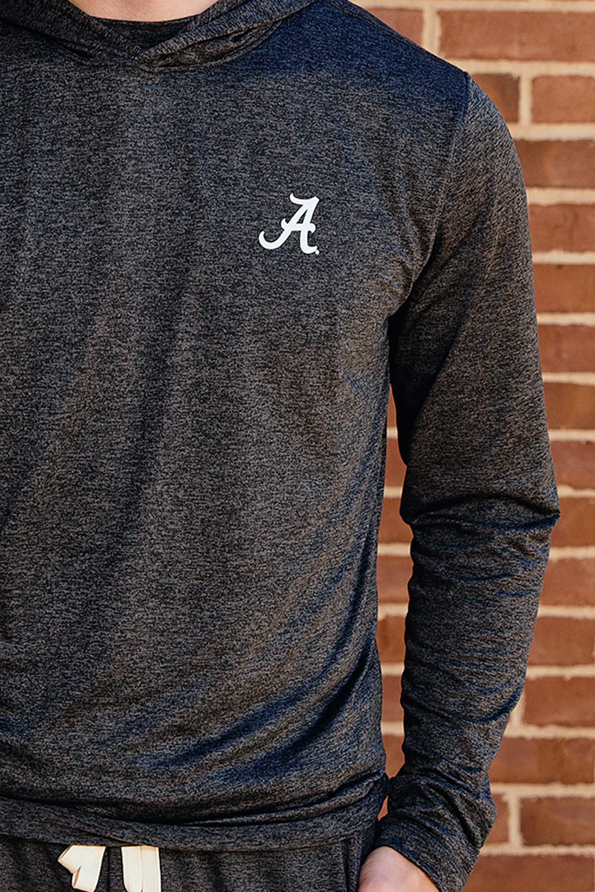 Logo FlowKnit Hoodie Mens in Charcoal