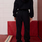 Logo Sueded Fleece Jogger in Black
