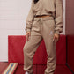Logo Sueded Fleece Jogger in Desert Khaki