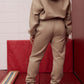 Logo Sueded Fleece Jogger in Desert Khaki