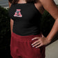Vintage Logo Cloud Knit Spaghetti Tank in Black