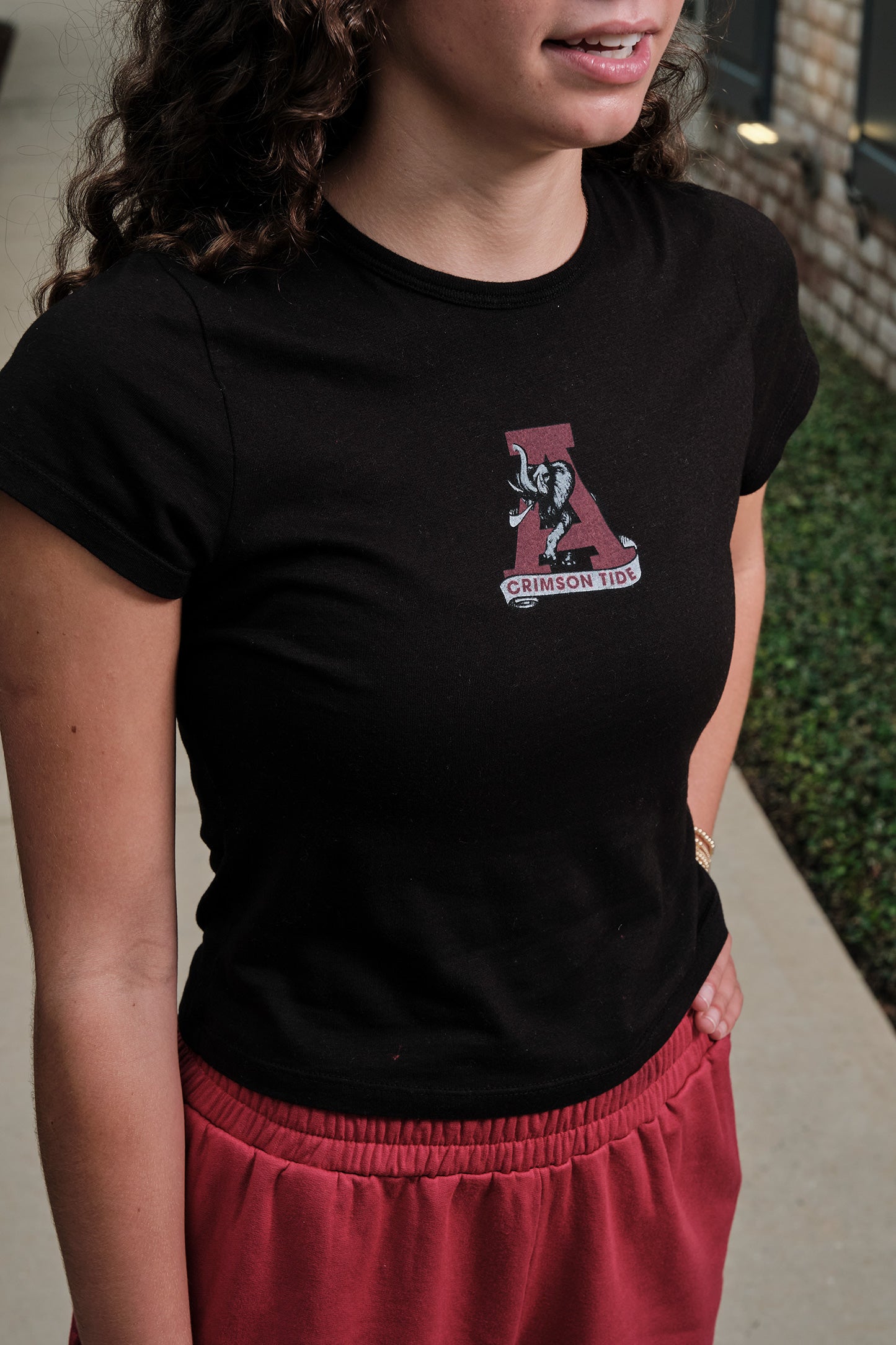 Vintage Logo Cloud Knit Baby Tee in Black