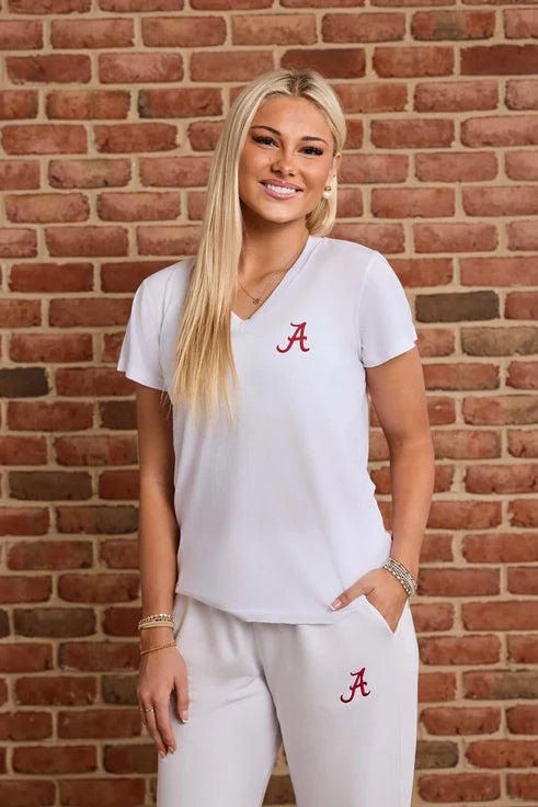 Logo Butter Soft V-Neck in White