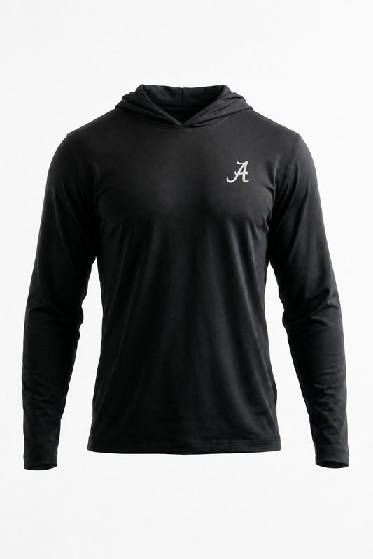 Logo Flex Form Hoodie Mens in Black
