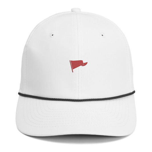 Pennant Rope Hat | White with Crimson