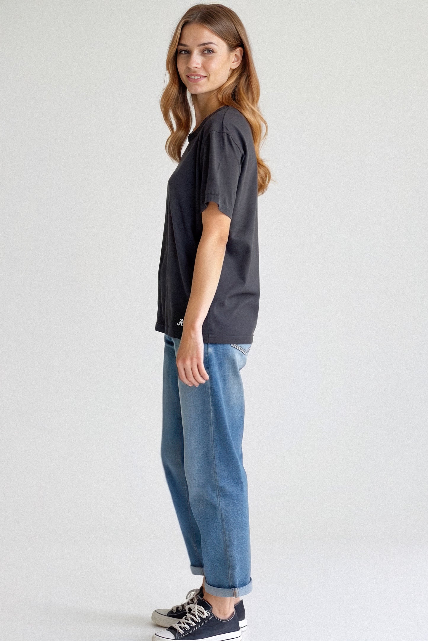 Mini Logo Butter Soft Classic Boxy Tee in Black