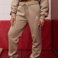 Logo Sueded Fleece Jogger in Desert Khaki