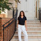 Logo Softest Fleece Straight Leg Sweatpant in White