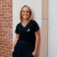 Logo Butter Soft V-Neck in Black