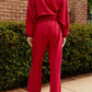Logo Softest Fleece Straight Leg Sweatpant in Crimson
