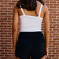 Vintage Logo Cloud Knit Spaghetti Tank in White