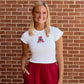 Vintage Logo Cloud Knit Baby Tee in White