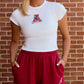 Vintage Logo Cloud Knit Baby Tee in White