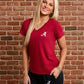 Logo Butter Soft V-Neck in Crimson